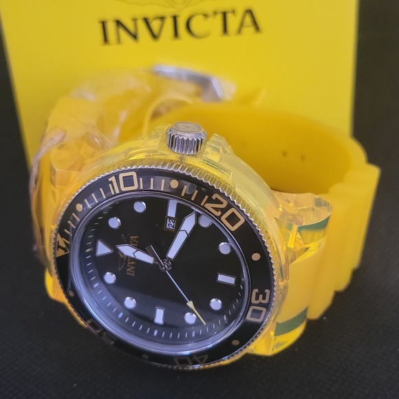Invicta Pro Diver Anatomic Men's Watch 51.5mm  Case, Yellow Band. - Picture 6 of 8